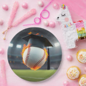 Schwarze Graduierungshülse Pappteller (Party)