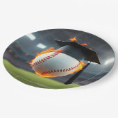 Schwarze Graduierungshülse Pappteller (Schrägansicht)