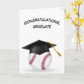 Schwarze Graduierungskappe auf Baseball Karte (Gelbe Blume)