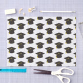 Schwarze Graduierungskappe mit weißem Hintergrundg Seidenpapier (Handwerk)