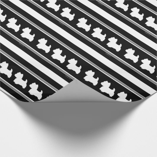 Schwarze Grafik Geschenkpapier (Ecke)