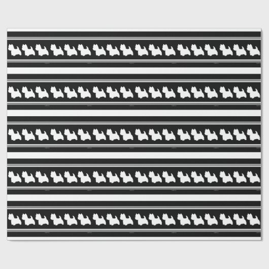 Schwarze Grafik Geschenkpapier (Flach)