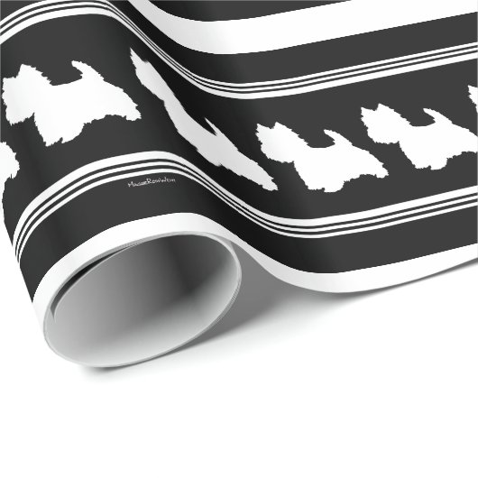 Schwarze Grafik Geschenkpapier (Rolleneckpunkt)