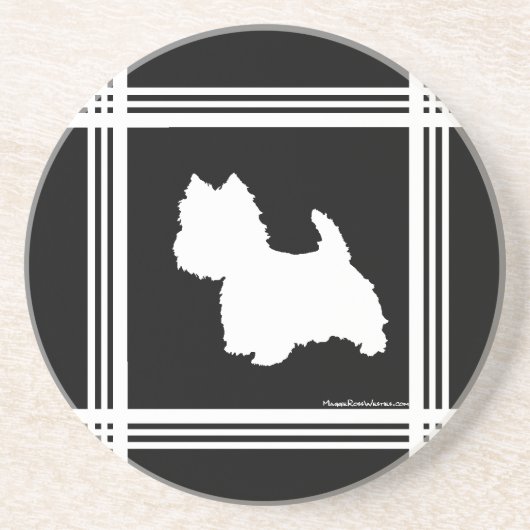 Schwarze Grafik Getränkeuntersetzer (Vorne)