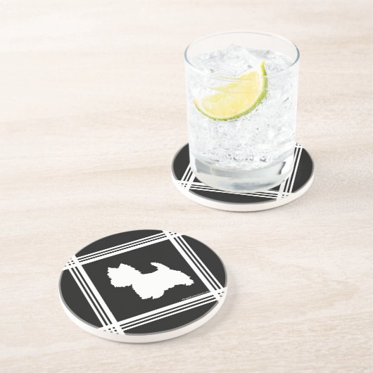 Schwarze Grafik Getränkeuntersetzer (Seite)