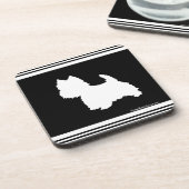 Schwarze Grafik Getränkeuntersetzer (Linke Seite)