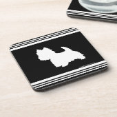 Schwarze Grafik Getränkeuntersetzer (Linke Seite)