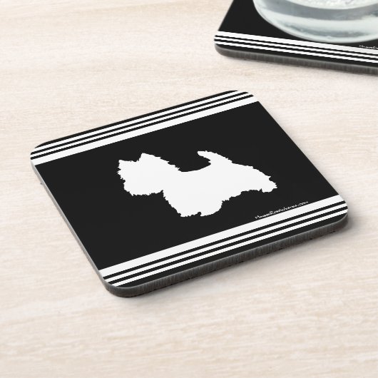 Schwarze Grafik Getränkeuntersetzer (Linke Seite)