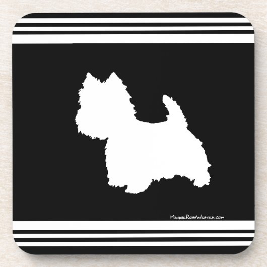 Schwarze Grafik Getränkeuntersetzer (Vorderseite)