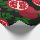 schwarze Granatapfelfrucht Geschenkpapier (Ecke)