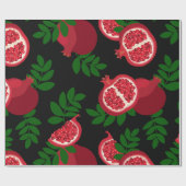 schwarze Granatapfelfrucht Geschenkpapier (Flach)