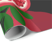 schwarze Granatapfelfrucht Geschenkpapier (Rolleneckpunkt)