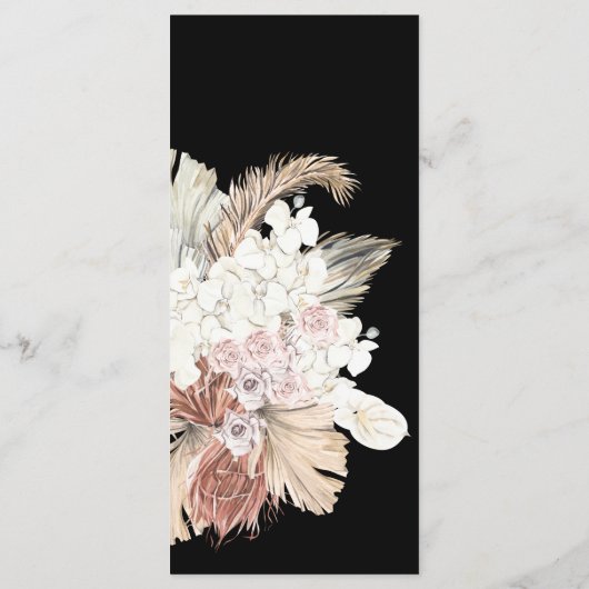 Schwarze Gras Tropical Premium Floral Wedding Programm (Rückseite)