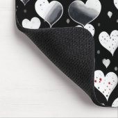 SCHWARZE, GRAU WEISSE VALENTINSTAG HERZEN MOUSEPAD (Ecke)