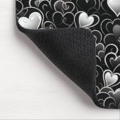 SCHWARZE, GRAU WEISSE VALENTINSTAG HERZEN MOUSEPAD (Ecke)