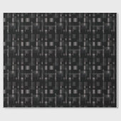 Schwarze/graue Abstrakte Quadrate und Rechtecke Geschenkpapier (Flach)