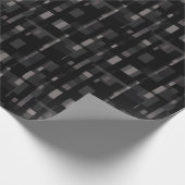 Schwarze/graue Abstrakte Quadrate und Rechtecke Geschenkpapier (Ecke)