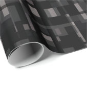 Schwarze/graue Abstrakte Quadrate und Rechtecke Geschenkpapier (Rolleneckpunkt)