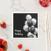 Schwarze Graue Ballon Chic Serviette (Beispiel)