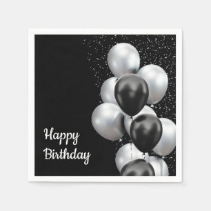 Schwarze Graue Ballon Chic Serviette