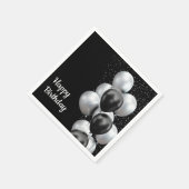 Schwarze Graue Ballon Chic Serviette (Ecke)