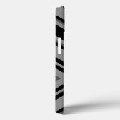 Schwarze Graue Chevron-Strichcode-Gestreifte Perso Case-Mate iPhone Hülle (Rückseite / Rechts)