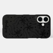 schwarze graue Coquette-Bögen Monogramm Case-Mate iPhone Hülle (Rückseite (Horizontal))