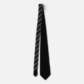 Schwarze & graue diagonale Streifen mit Monogramm Krawatte (Rückseite)