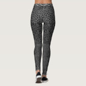 Schwarze graue dunkle Leopard-Pythonschlange Leggings (Rückseite)