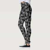 Schwarze graue Elchmuster-Leggings Leggings (Links)