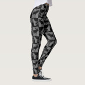 Schwarze graue Elchmuster-Leggings Leggings (Rechts)