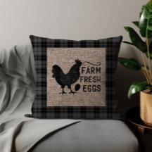 Schwarze graue Farmfrischeier Hühner Jute