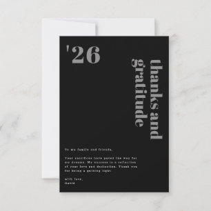 Schwarze graue formelle moderne fette Typografie G Dankeskarte