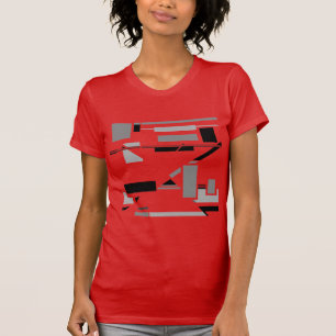 Schwarze graue geometrische abstrakte Kunst im MCM T-Shirt