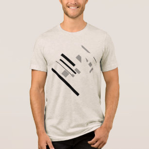 Schwarze graue geometrische Formen diagonale MCM-O Tri-Blend Shirt