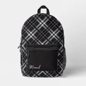Schwarze & graue Karo-Rucksack Bedruckter Rucksack (Vorderseite)