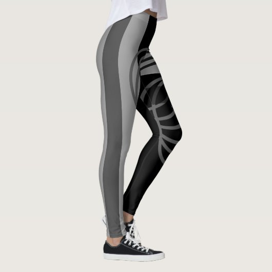 Schwarze graue Leggings (Rechts)
