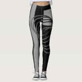 Schwarze graue Leggings (Vorderseite)