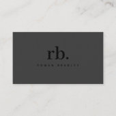 Schwarze Graue Minimale Monogramm-QR-Code-Professi Visitenkarte (Vorderseite)