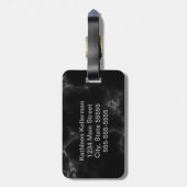 Schwarze graue mit Monogramm Marmorierunginitiale Gepäckanhänger (Rückseite vertikal)