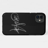 SCHWARZE GRAUE MONOGRAMM-INITIALEN Case-Mate iPhone HÜLLE (Rückseite (Horizontal))