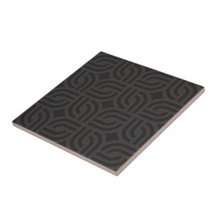 Schwarze graue Ornamentmuster im antiken Design Fliese