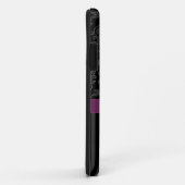 Schwarze graue Pink-Damast-Streifen Case-Mate iPhone Hülle (Hinten/Rechts)