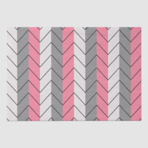 Schwarze Graue Rosa Chevron Streifen  Seidenpapier