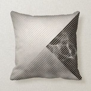 Schwarze graue silberne metallische kissen