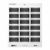 Schwarze graue Streifen und Imitate Silber | RÜCKS Adressaufkleber (Vorne)