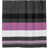 Schwarze, graue und weiße Streifen Duschvorhang (Vorderseite)