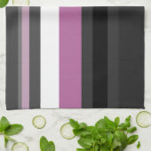 Schwarze, graue und weiße Streifen Geschirrtuch (Gefaltet)