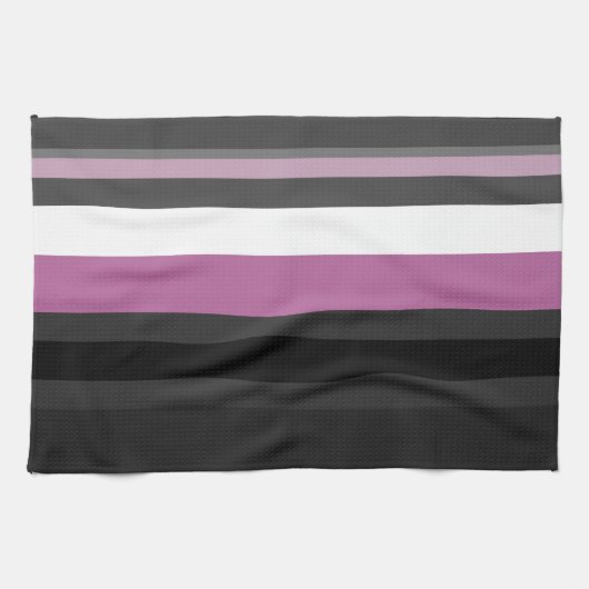 Schwarze, graue und weiße Streifen Geschirrtuch (Horizontal)