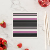 Schwarze, graue und weiße Streifen Serviette (Beispiel)
